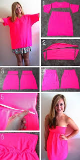 Diy Neon Tshirt Redo Into Tube Top Baby Doll Dress Would Be Fun For Game Day Dress Of My Favorite Team Diy Dress Diy Summer Fashion Diy Clothes