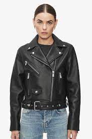 Anine Bing Benjamin Moto Jacket In Black M Leather Jacket Girl Leather Jacket Jackets