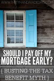 Should I Pay Off My Mortgage Early Busting The Tax Benefit Myth Pay Off Mortgage Early Mortgage Estimator Paying Off Mortgage Faster