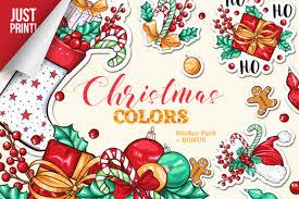 Download Christmas Colors Vector Sticker Pack Graphic By Ilonitta R Creative Fabrica SVG Cut Files