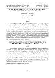 Jika ya apa saja upaya yang dilakukan? Pdf Correlation Of Management Commitment And K3 Training With Knowledge In Hospital X