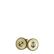 18k rose gold diamond quilted cufflinks by jacob & co. Men S 18k Gold Anchor Cut Out Cufflinks With Lapis Me Ro