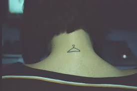 Tiny Clothes Hanger Tattoo Back Neck Hanger Tattoo Neck Tattoo Tattoos