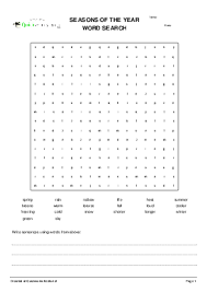 Seasons Worksheets