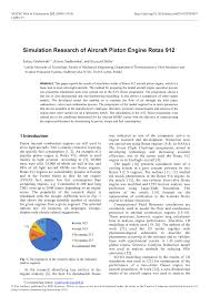 Pdf Simulation Research Of Aircraft Piston Engine Rotax 912