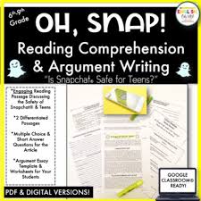 How many birds are flying? Is Snapchat Safe For Teens Reading Comprehension Activities Pdf Digital