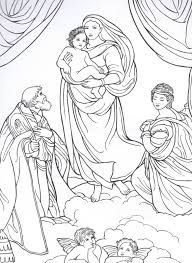 Raphael Sanzio The Sistine Madonna 1512 Coloring Book Art Art Coloring Books
