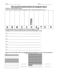 Decimal And Fraction Practice Quiz