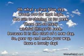 Стихи для детей на английском с переводом. Clear Blue Sky Good Day Poem