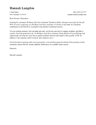 Best Wellness Activities Assistant Cover Letter Examples Livecareer