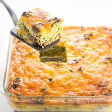 A Gluten Free Low Carb Breakfast Casserole Recipe With Sausage And Cheese Just 6 Low Carb Breakfast Casserole Breakfast Recipes Casserole Low Carb Breakfast