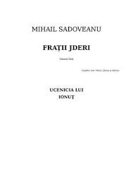 Calameo Fratii Jderi Vol 1 Mihail Sadoveanu