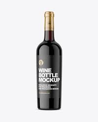 Dark Glass Red Wine Bottle Mockup In Bottle Mockups On Yellow Images Object Mockups