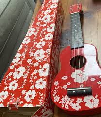 Ukulele, Hawaiian Leolani Red Flowered In Red Flowered Box | eBay