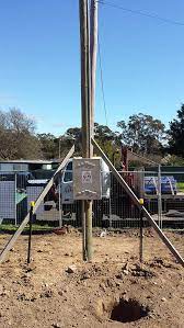 Complete hire of builders pole and temporary power boxes. Builders Power Poles Aim Hire
