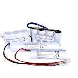 What types of battery are used in emergency lighting?