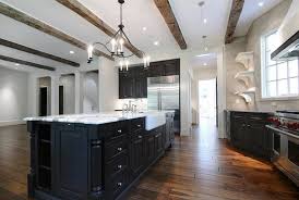 rustic wood beams country kitchen