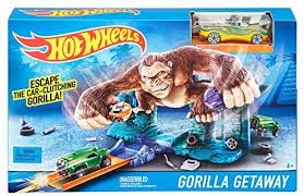 Amazon Com Hot Wheels Gorilla Getaway Track Set Toys Games Hot Wheels Display Case Hot Wheel Gifts Hot Wheels