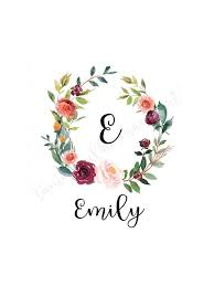 Monogram Art Initial Prints Downloadable Prints Emily Baby Name Typography E Papel De Parede De Marmore Monograma Papel De Parede Papel De Parede Tumblr