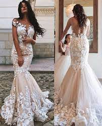Champagne Mermaid Lace Wedding Dresses Backless Mermaid Wedding Dresses Wedding Dresses Mermaid Wedding Dress