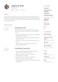 13 Beste Ideeen Over Receptioniste Cv Voorbeelden Receptioniste Sjablonen Professioneel Cv Sjabloon