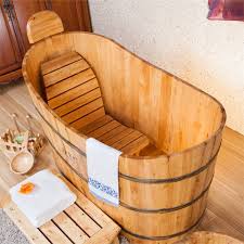 Indoor Freestanding 1 Person Hot Tub Small Cedar Bath Tub Bathing Massage Whirlpool Used Bathtub Wooden Bathtub Bathtubs For Sale Wood Bathtub
