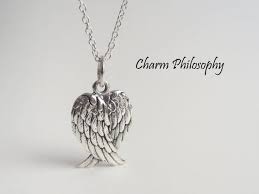 Angel Wings Necklace 925 Sterling Silver Folded Wings Pendant Griever Necklace Grief Jewelry Grief Jewelry Angel Wings Jewelry Angel Wing Necklace