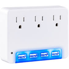 Cyberpower P3wun 3 Outlet Adapter With Backlit Usb P3wun B H