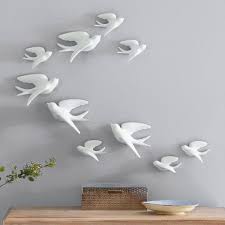 Set Of Five Birds Of Flight Wall Art Ceramic Birds Wall Bird Wall Art Ceramic Wall Art