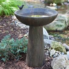 The number and diversity of birds visiting will increase and they will spend more time in your yard since they don't have to go searching for water elsewhere. Bird Bath Resin Driftwood Rustic Birdbath Garden Yard Patio Deep Bowl Pedestal Ebay Bird Bath Modern Bird Baths Rustic Bird Baths