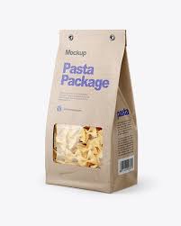 Kraft Bag With Farfalle Pasta Mockup Half Side View In Bag Sack Mockups On Yellow Images Object Mockups Free Psd Mockups Templates Mockup Free Psd Mockup Psd