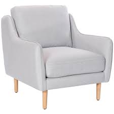 The backrest slightly bends when pressure is applied. Temple Webster Light Grey Harrison Fabric Armchair