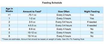 42 Punctilious Formula Milk Feeding Chart