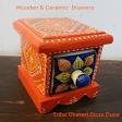 Wooden Rajasthani Ethnic Handpainted Decorative Drawer