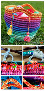 It will be a perfect addition to organize small goodies around your house! Crochet Rainbow Rope Basket Tutorial Free Pattern