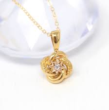 Love Knot Necklace Edwardian 14k Yellow Gold Genuine In 2020 Knot Necklace Yellow Gold Pendants Love Charms