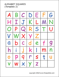 The letters showcased here have a very interesting this is a collection of individual alphabets rather than a single font. Alphabet Letter Squares Free Printable Templates Coloring Pages Firstpalette Com