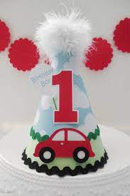 Little Red Car Party Hat Blue Cloud Red Green Black Personalized Birthday Hat Car Themed Parties Cars Theme Birthday Party