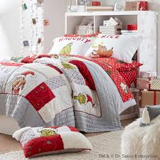 The Grinch Heathered Quilt Sham Bedding Sets Christmas Bedding Headboard Storage