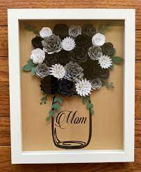 Personalized Rolled Flower Shadowbox Flower Shadow Box Cricut Crafts Paper Flowers Craft
