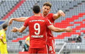 I've seen lewandowski celebration and nkunku one and they are the same, what does it mean? Bayern Munich 5 1 Cologne Lewandowski And Gnabry At The Double As Muller Returns
