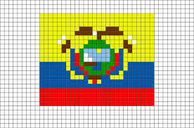 Flag Of Ecuador Pixel Art In 2020 Ecuador Flag Pixel Art Canvas Patterns