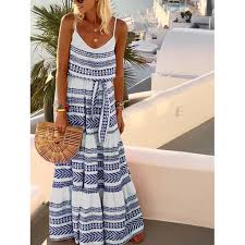 Women Dress Plus Size Striped Spaghetti Strap Beach Dress Loose Sexy Maxi Summer 2019 Robe Femme Robe Sexy Knit Sundresses Dressing Style For Women