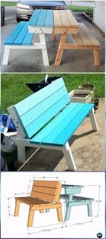 Diy Picnic Table That Converts To Benches Instructions Diy Outdoor Table Ideas Projects Free Diy Picnic Table Pallet Patio Furniture Diy Diy Outdoor Table