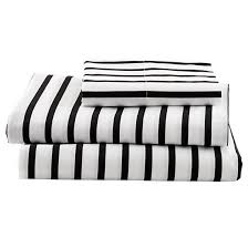 Black And White Sheet Set Twin Noir Stripe Sheet Set