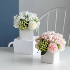 15 unique hydrangea in vase. Buy Ladada Flower In Ceramic Vase Artificial Hydrangea Flower Arrangement And Vase Home Decoration Artificial Flower White Online In Indonesia B08x43g72z