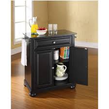White linon storage cart on wheels with granite top. Crosley Furniture Alexandria Solid Black Granite Top Portable Kitchen Cart Or Island In Black Classic Cherry Mahogany Or White Finish Kitchensource Com