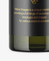 250ml Green Glass Olive Oil Bottle Mockup In Bottle Mockups On Yellow Images Object Mockups