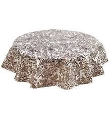 Amazon Com Round Freckled Sage Oilcloth Tablecloth In Toile Brown You Pick The Size Home Kitchen Oilcloth Tablecloth Oil Cloth Table Cloth