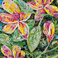 Tropical Treasures -luminous art created entirely from torn paper- by Eileen Downes